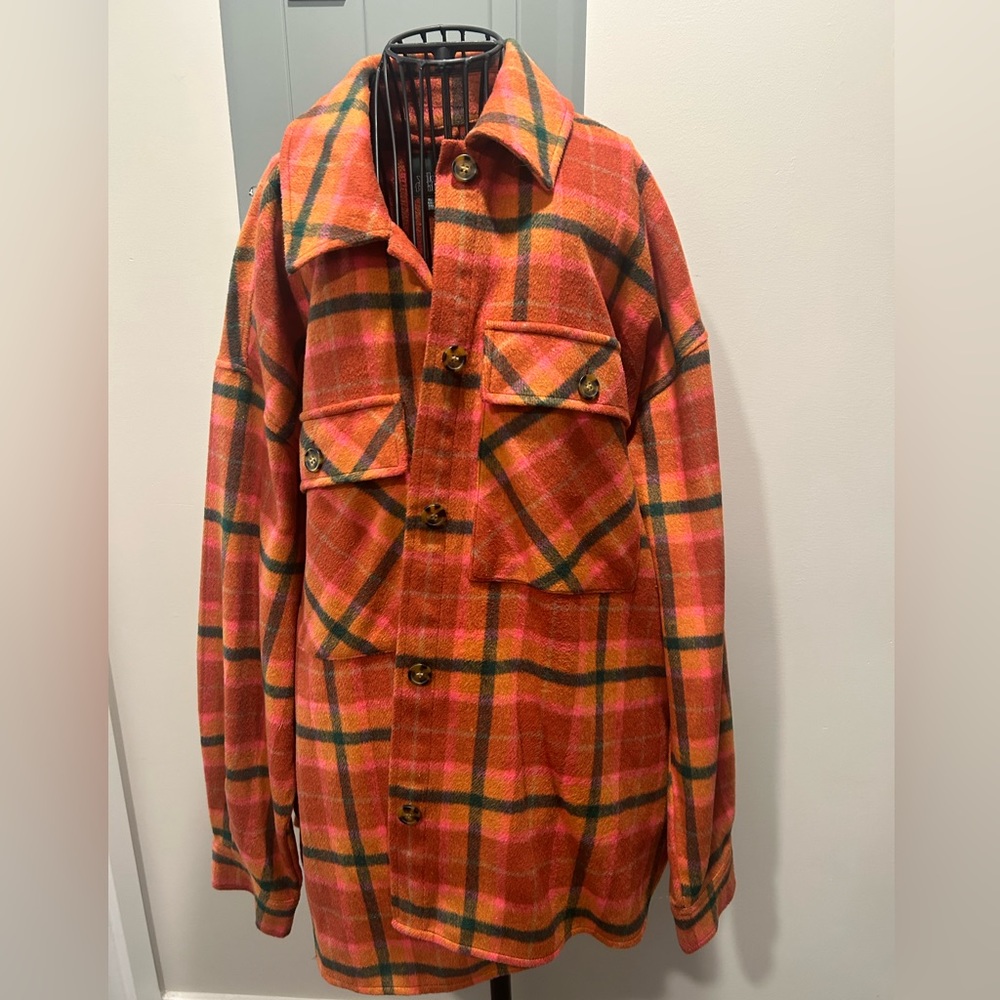 Wild Fable Long Sleeve Wool Blend Plaid Jacket/ Flannel